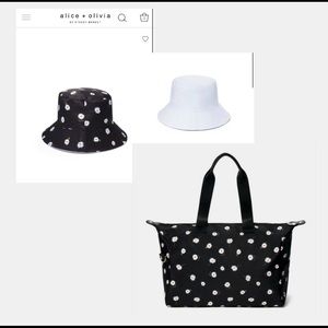 Alice + Olivia Daisy Duffle & Bucket Hat Set NWT